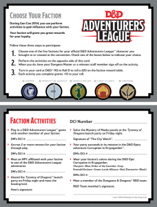 Faction Activities